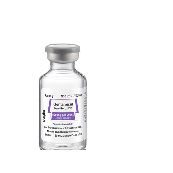 Gentamicin Sulfate Injection 40mg/mL MDV 20mL 25/Package