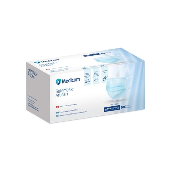 SafeMask Artisan Mask ASTM Level 2 Blue 50/Bx