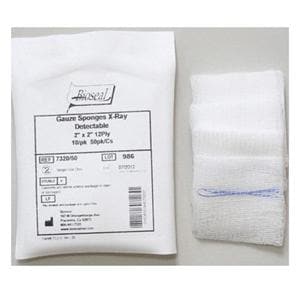 Cotton Gauze Sponge 2x2" 12 Ply Sterile X-Ray Detectable LF