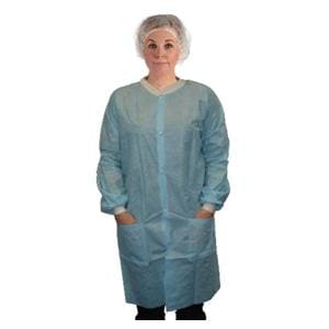 DYLS Lab Coat Nonwoven SMS 7X Large Blue 50/Ca