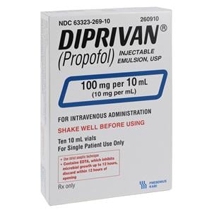 Diprivan Injection 10mg/mL SDV 10mL 10/Bx