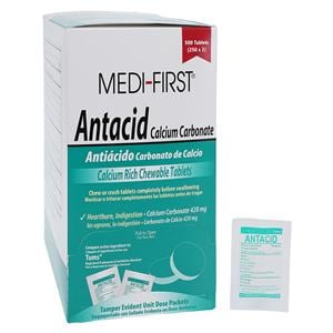 Medi-First Antacid Chewable Tablets 420mg Unit Dose Pack 250X2/Bx