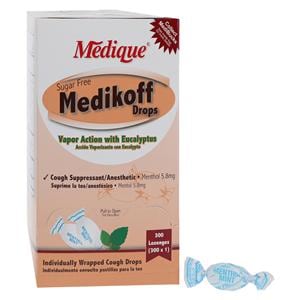 Medikoff Cough Drops Sugar Free 5.8mg Menthol 300/Bx