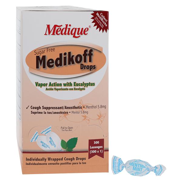 Medikoff Cough Drops Sugar Free 5.8mg Menthol 300/Bx