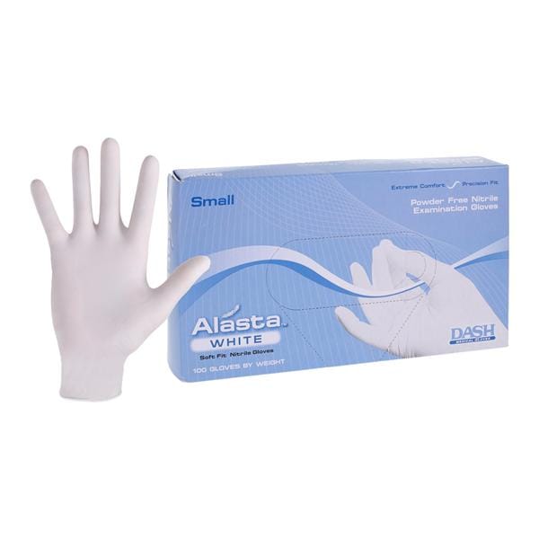 Alasta White Nitrile Exam Gloves Small White Non-Sterile