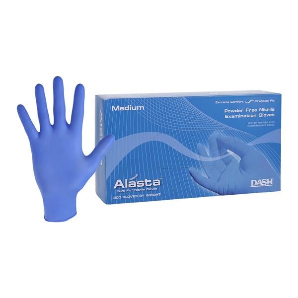 Alasta Soft Fit Nitrile Exam Gloves Medium Blue Non-Sterile