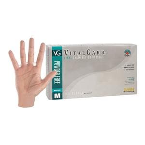 VitalGard PVC Vinyl Coated Exam Gloves Medium Clear Non-Sterile