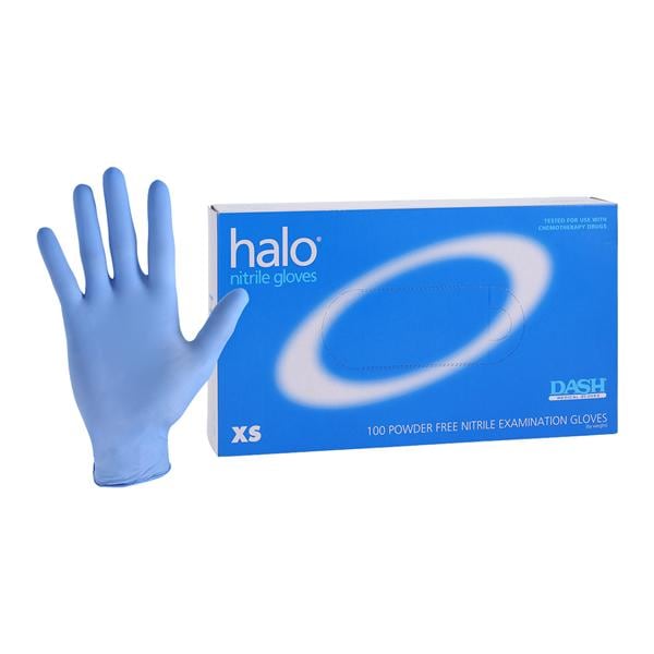 Halo Nitrile Exam Gloves X-Small Dark Blue Non-Sterile