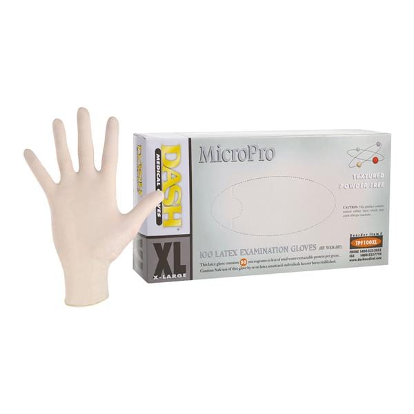 Micropro Latex Exam Gloves X-Large Natural Non-Sterile