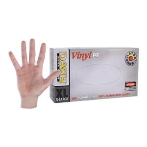Dash Vinyl Vinyl Exam Gloves X-Large Clear Non-Sterile