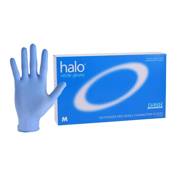 Halo Nitrile Exam Gloves Medium Dark Blue Non-Sterile