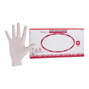 Positive Touch Latex Exam Gloves Medium White Non-Sterile