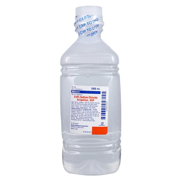 Irrigation Solution Sodium Chloride 0.9% 1000mL Plastic Pour Bottle EA