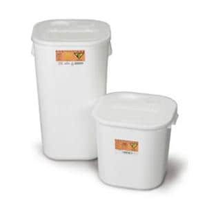 Sharps Container 16gal White 12-1/2x13-1/2x25-1/2" Locking Lid Plypro 6/Ca