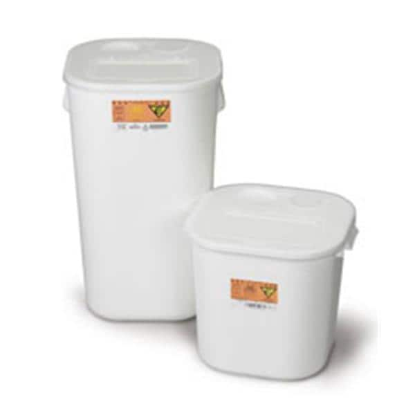 Sharps Container 16gal White 12-1/2x13-1/2x25-1/2" Locking Lid Plypro 6/Ca