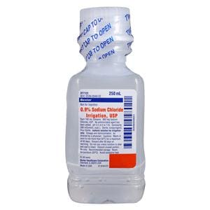 Irrigation Solution Sodium Chloride 0.9% 250mL Plastic Pour Bottle Ea