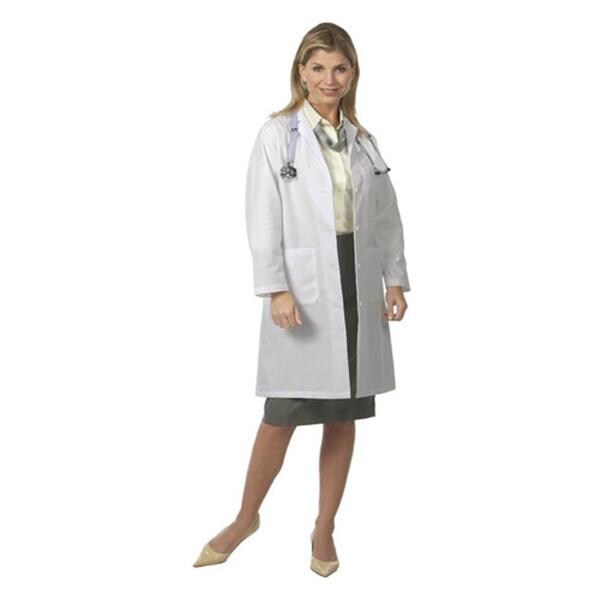 Lab Coat 3 Pockets Long Sleeves 39.5 in White Womens Ea