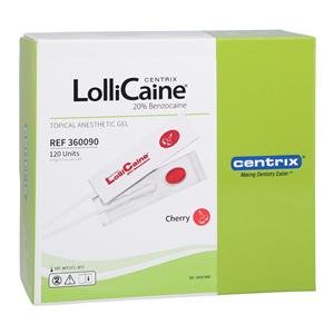 Lollicaine Topical Anesthetic Gel Cherry Unit Dose 120/Pk