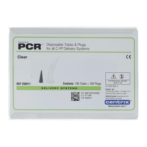 PCR Curved Tube & Plug Clear 100/Pk