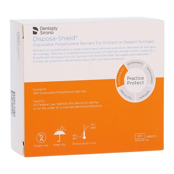 Disposa-Shield Syringe Barrier Clear For Etchant & Sealant Syringes 500/Bx