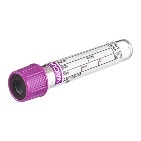 Vacuette Venous Blood Collection Tube Lavender/Black 4mL Pull Cap Plastic 50/Pk, 24 PK/CA