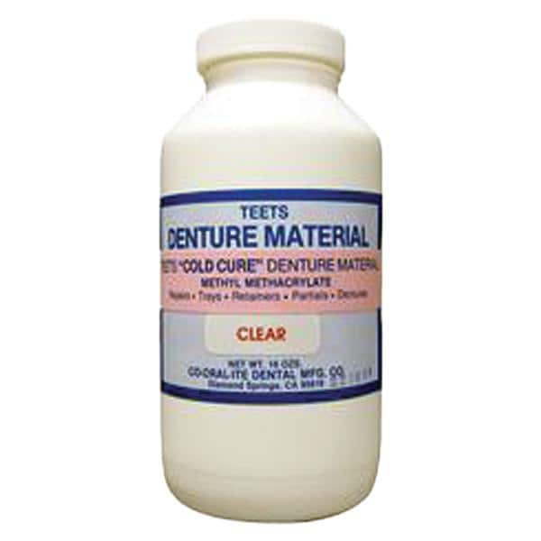 Teets Denture Resin Cold Cure Clear 1lb/cn