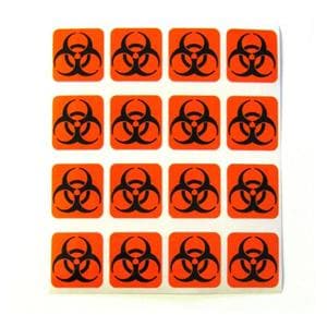 Biohazard Labels Autoclavable 1x1 16/Sheet 1 Sheet 1 Sheet