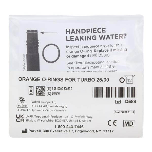 Ultrasonic Scaler O-Rings Orange 12/Pk