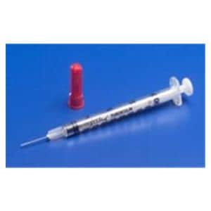 Monoject TB Syringe/Needle 25gx5/8" 1cc Red Prm Atch Ndl Cnvntnl LDS 100/Bx