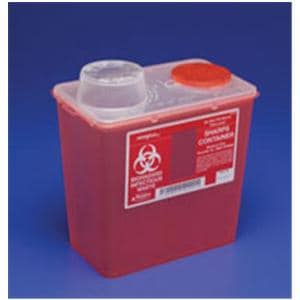 Sharps Container 8qt Translucent Red 10.56x6.75x10.89" Vertical Drop Plastic Ea, 20 EA/CA