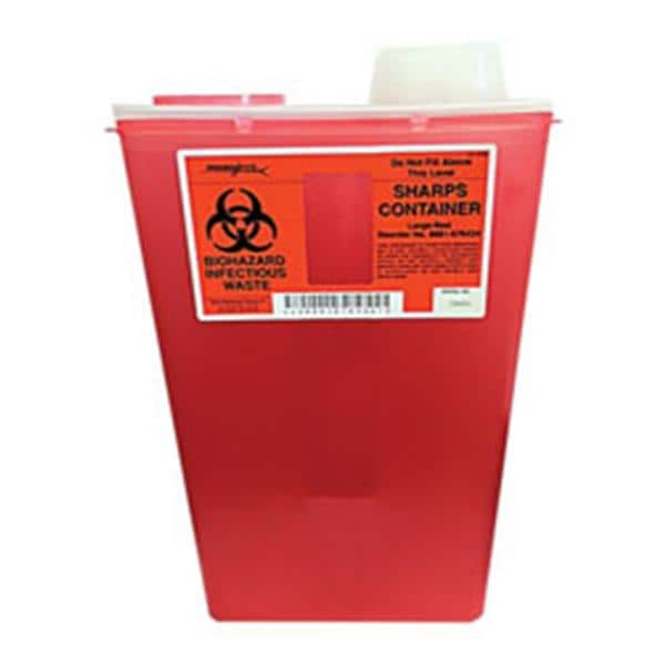 Monoject Sharps Container 14qt Trnslcnt Rd 10.56x6.75x17.77" Vert Drp Plstc EA, 10 EA/CA