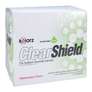 Kolorz ClearShield Fluoride Varnish Bulk Pack 5% NaF 0.4 mL Watermelon 200/Bx