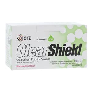 Kolorz ClearShield Fluoride Varnish Unit Dose 5% NaF 0.4 mL Watermelon 35/Bx