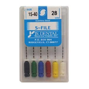 S-File 21 mm Size 30 Stainless Steel Blue 6/Pk