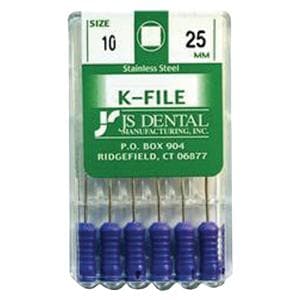 K-File 25 mm Size 10 Stainless Steel 6/Pk