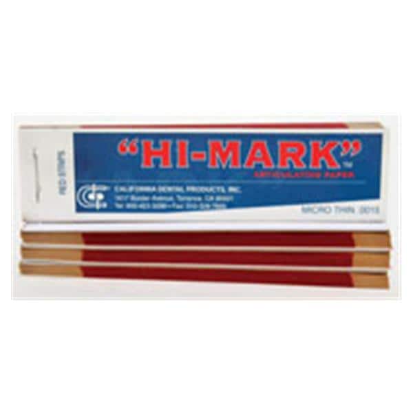 Articulating Paper Hi-Mark Strips Micro Thn Rd 38 µ / .0015" 1 in x 4 in 4/Pk