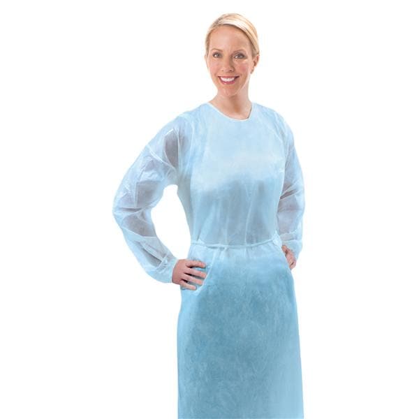 Isolation Gown Non Woven Spunbonded SMS Materials One Size Fits Most Blue 50/Ca