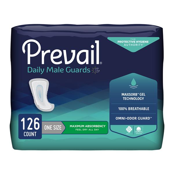 Prevail Incontinence Guard Male 12.5" Heavy Gray Odor Guard 14x9/Ca