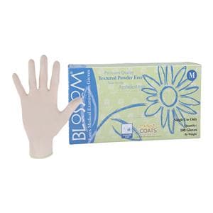 Blossom COATS Latex Exam Gloves Medium Light Green Non-Sterile