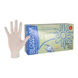 Blossom COATS Latex Exam Gloves Large Light Green Non-Sterile