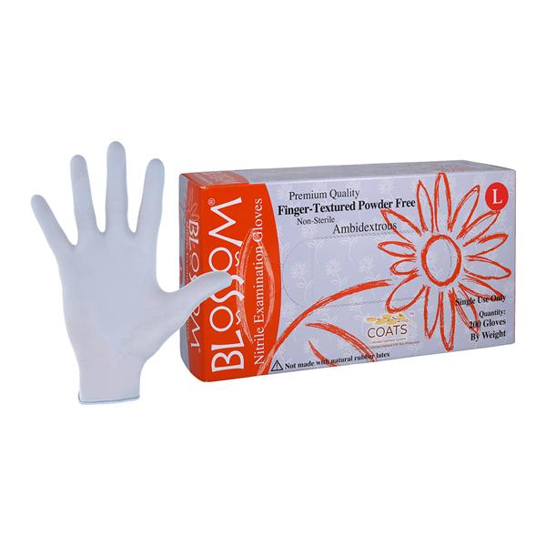 Blossom COATS Nitrile Exam Gloves Large Blue Non-Sterile, 10 BX/CA