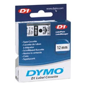DYMO D1 Standard Labels Tape Black On Clear 1/2 in x 23 ft 1/PK