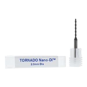 TORNADO Nano-Di Dia 2 Flt Bl End Mill Br Rlnd DWX-4,DWX-50, 51D, 52DC 2mm Ea