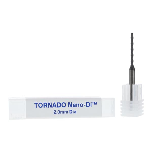 TORNADO Nano-Di Dia 2 Flt Bl End Mill Br Rlnd DWX-4,DWX-50, 51D, 52DC 2mm Ea