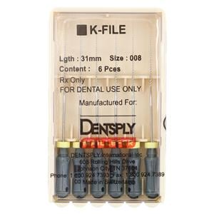 Hand K-File 31 mm Size 8 Stainless Steel Grey 6/Pk