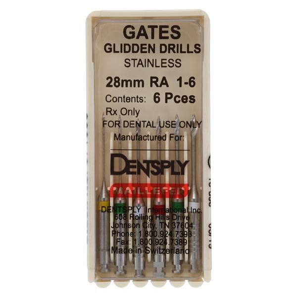 Gates Glidden Drill 28 mm Size 1-6 6/Pk