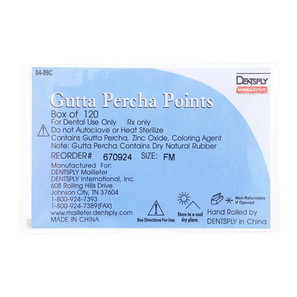 Hand Rolled Gutta Percha Points Fine-Medium 6Vls/Bx