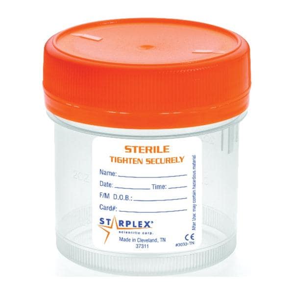 Leakbuster Specimen Container 90mL Sterile 400/Ca