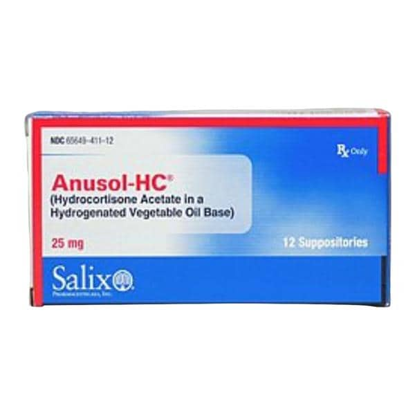 Anusol HC Rectal Suppository 25mg Unit Dose 12/Bx