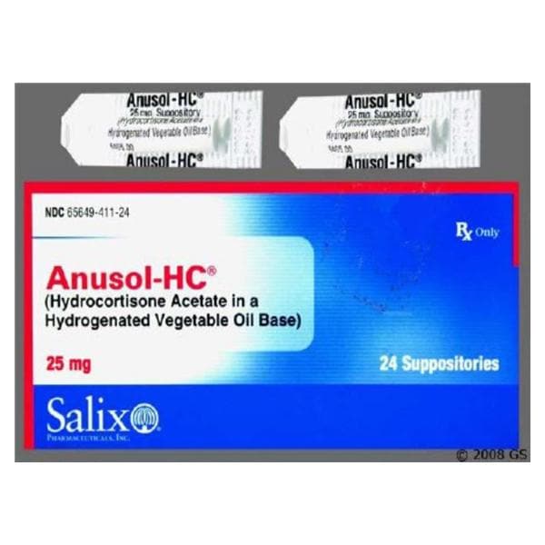 Anusol HC Rectal Suppository 25mg Unit Dose 24/Bx